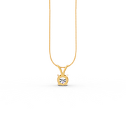 Round Cut Moissanite Solitaire Pendant 14K Gold Plated